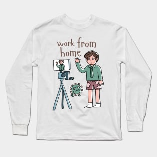 work from home covid 19 Long Sleeve T-Shirt